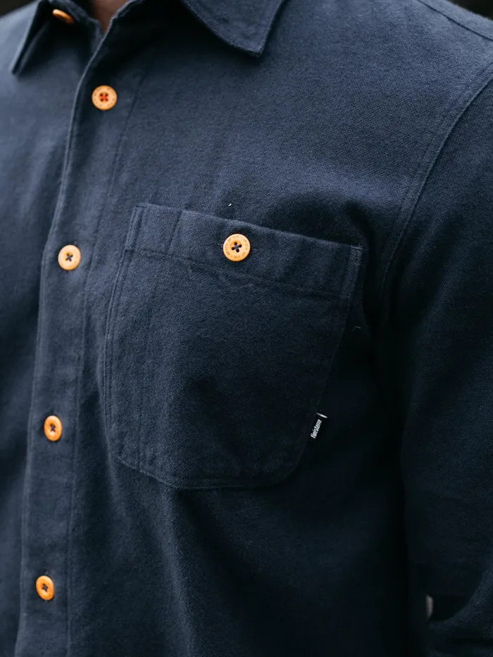 Finisterre Shirts Men Gylly Shirt Navy Dobby