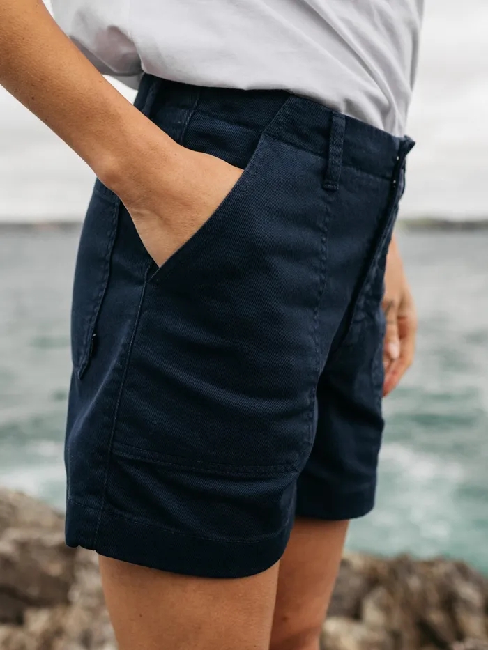 Finisterre Shorts Women Yarrel Canvas Shorts Navy