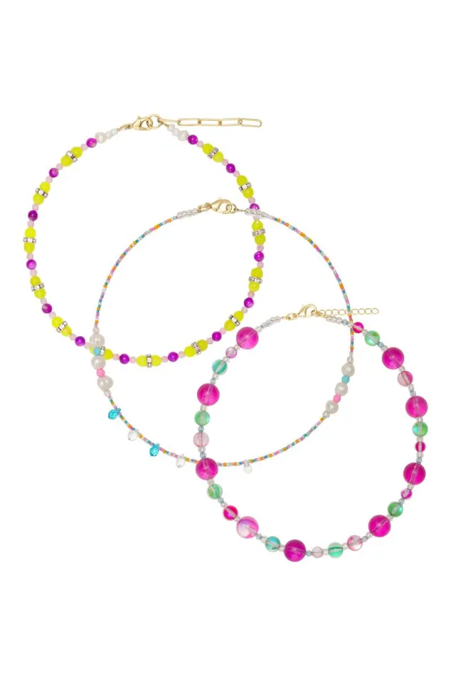 For Love and Lemons Accessories Tootsie Jewelry Dreamy Beaded Necklace 3Pack Multi 8211 Women