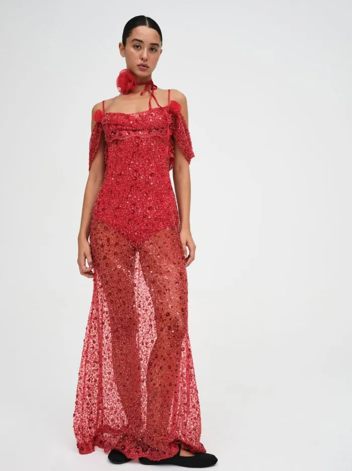 For Love and Lemons Dresses Amara Maxi Dress Red 8211 Women