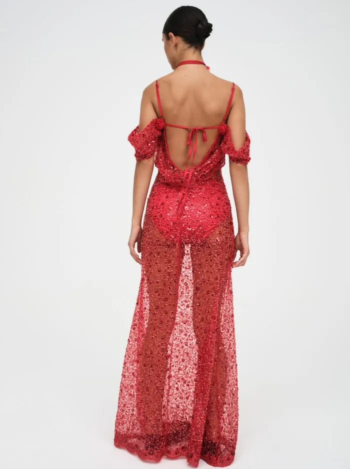 For Love and Lemons Dresses Amara Maxi Dress Red 8211 Women