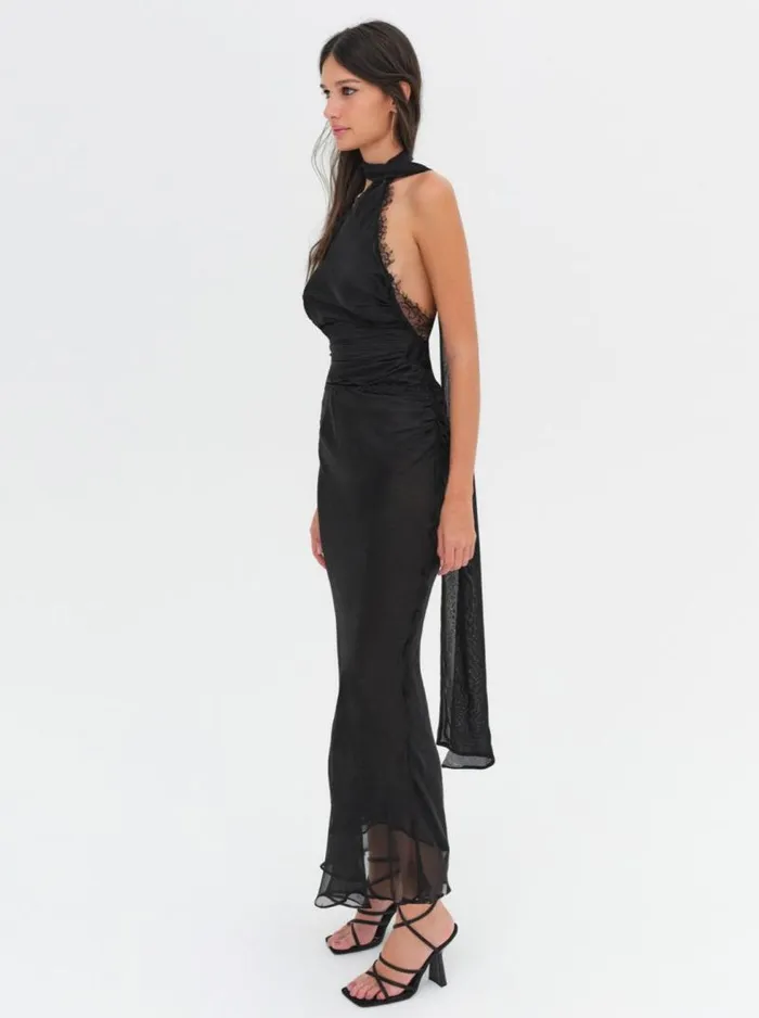 For Love and Lemons Dresses Angela Chiffon Maxi Dress Black 8211 Women For Love and Lemons Dresses Angela Chiffon Maxi Dress Black 8211 Women