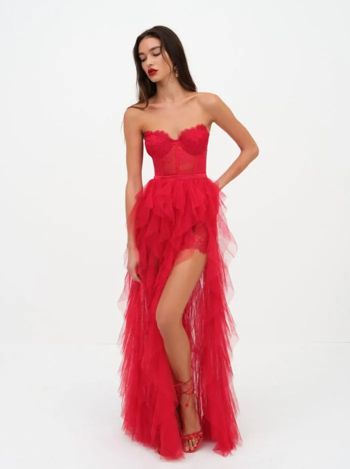 For Love and Lemons Dresses Bustier Gown Red 8211 Women