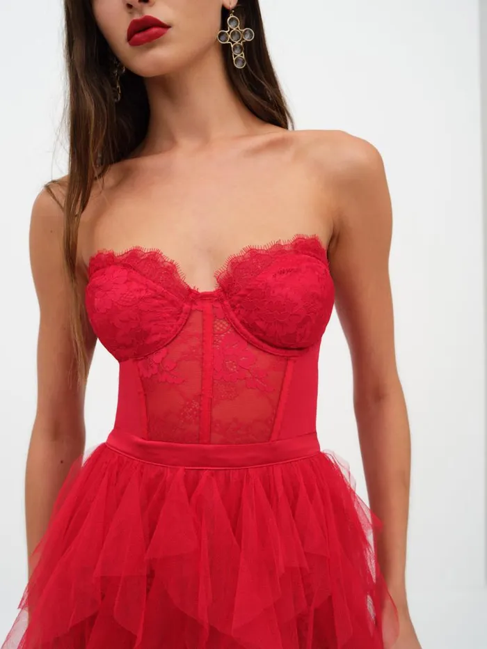 For Love and Lemons Dresses Bustier Gown Red 8211 Women For Love and Lemons Dresses Bustier Gown Red 8211 Women