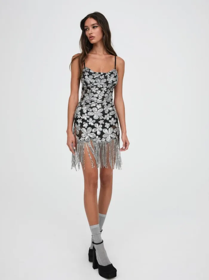 For Love and Lemons Dresses Colette Mini Dress Silver 8211 Women For Love and Lemons Dresses Colette Mini Dress Silver 8211 Women