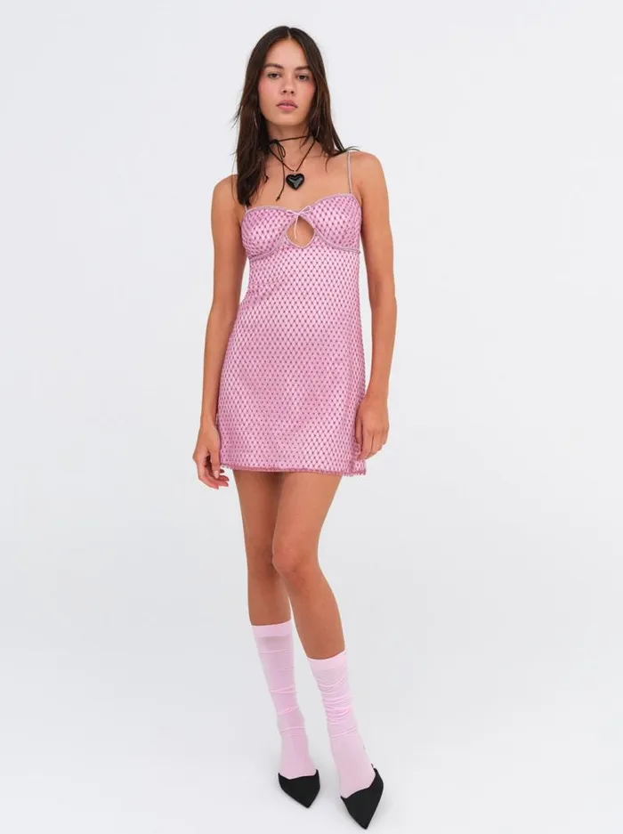 For Love and Lemons Dresses Glitter Slip Dress Pink 8211 Women