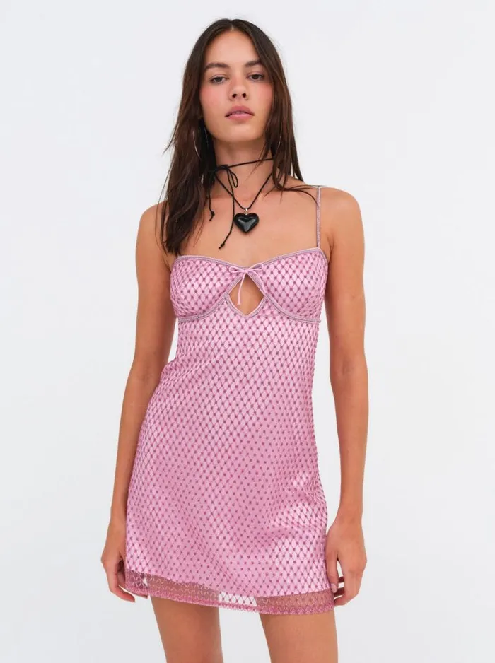 For Love and Lemons Dresses Glitter Slip Dress Pink 8211 Women For Love and Lemons Dresses Glitter Slip Dress Pink 8211 Women