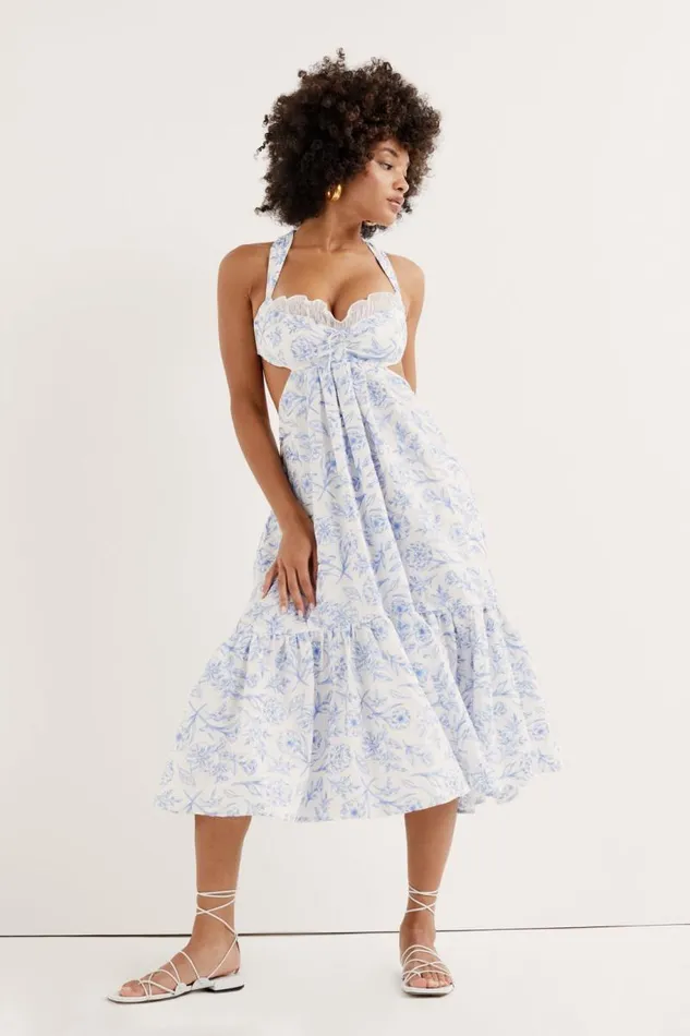 For Love and Lemons Dresses Maisie Midi Dress Blue 8211 Women