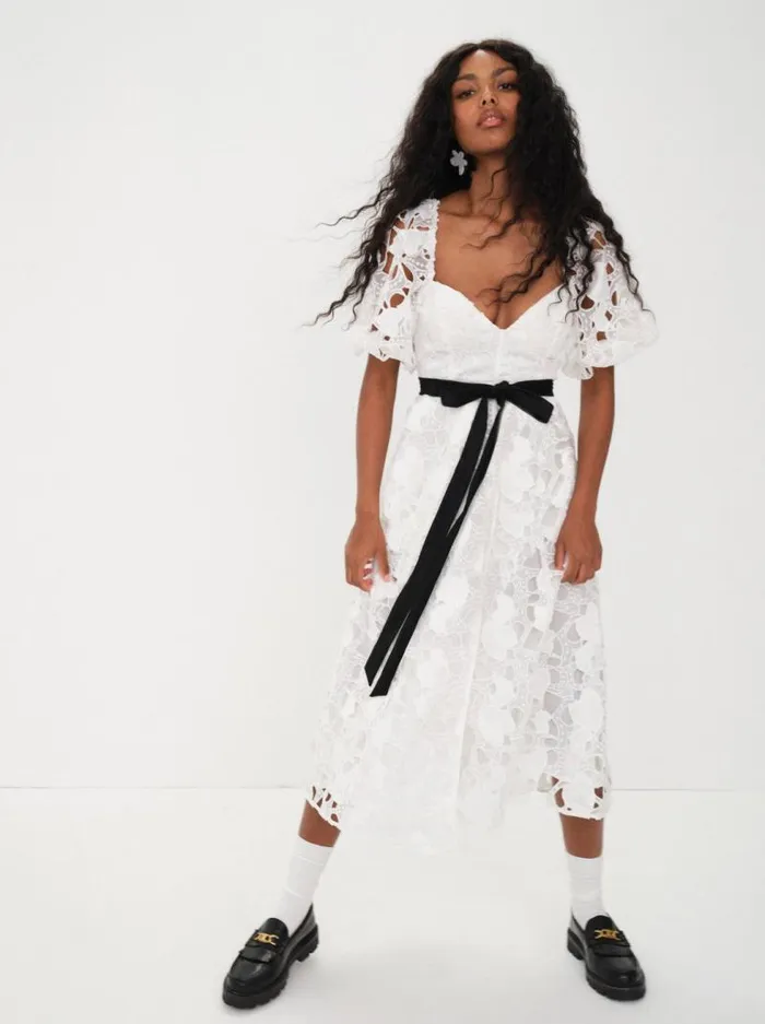 For Love and Lemons Dresses Marlene Midi Dress White 8211 Women For Love and Lemons Dresses Marlene Midi Dress White 8211 Women