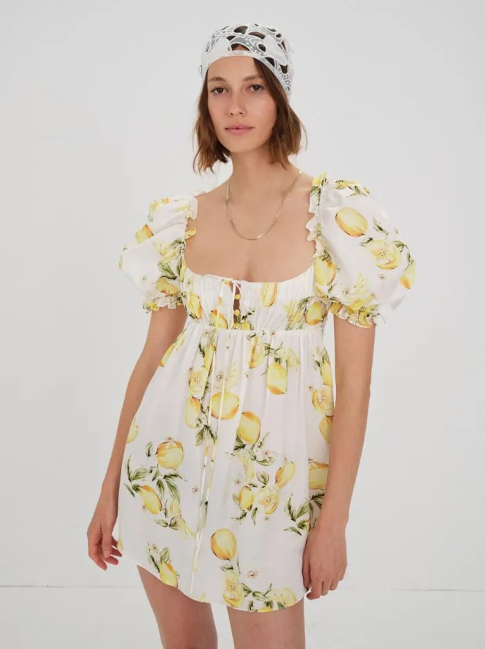 For Love and Lemons Dresses Serafina Mini Dress Yellow 8211 Women