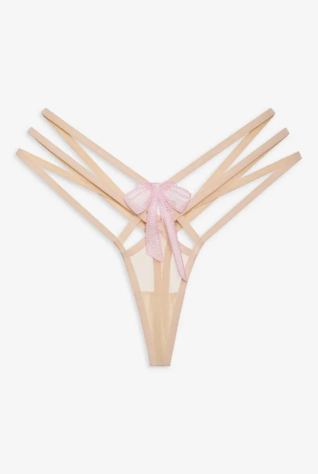 For Love and Lemons Lingerie Akeria Thong Panty Pink 8211 Women