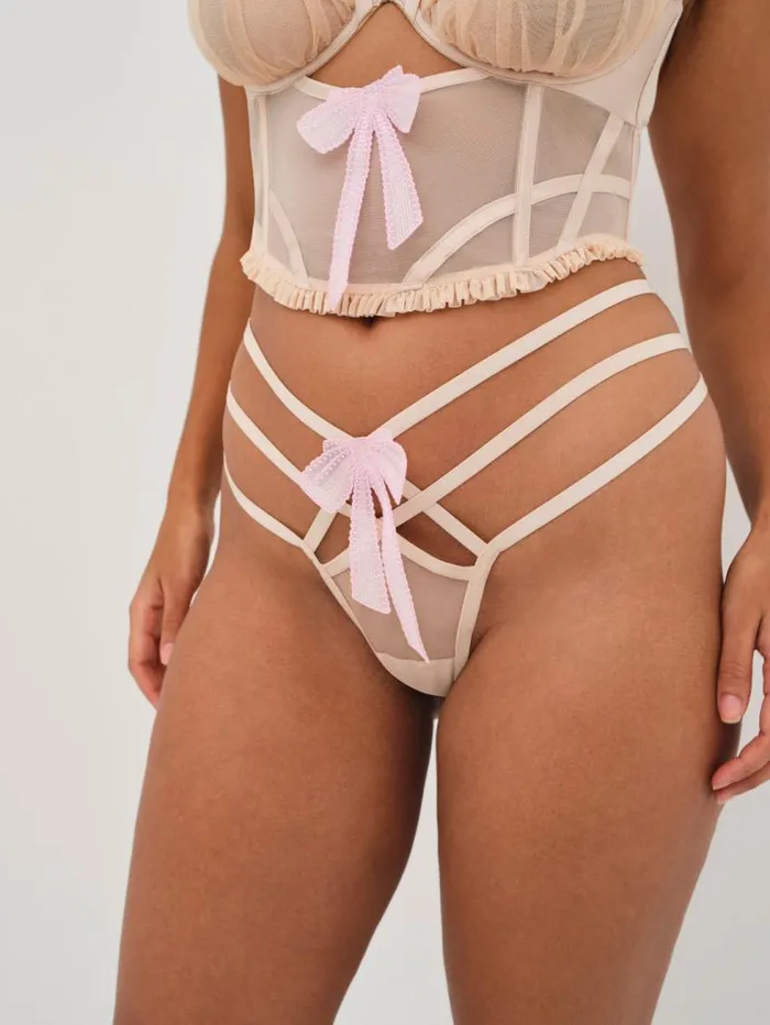 For Love and Lemons Lingerie Akeria Thong Panty Pink 8211 Women For Love and Lemons Lingerie Akeria Thong Panty Pink 8211 Women
