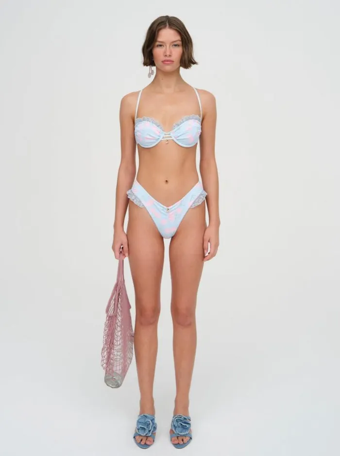 For Love and Lemons Swim Graceanne Ruffle Bikini Bottom Blue 8211 Women For Love and Lemons Swim Graceanne Ruffle Bikini Bottom Blue 8211 Women
