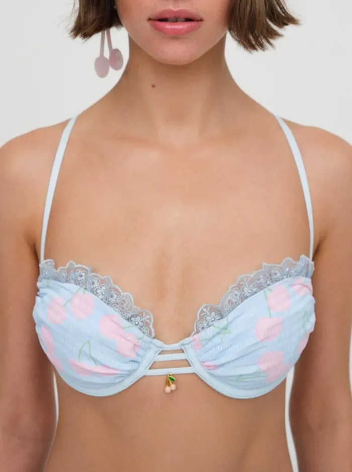 For Love and Lemons Swim Graceanne Underwire Bikini Top Blue 8211 Women