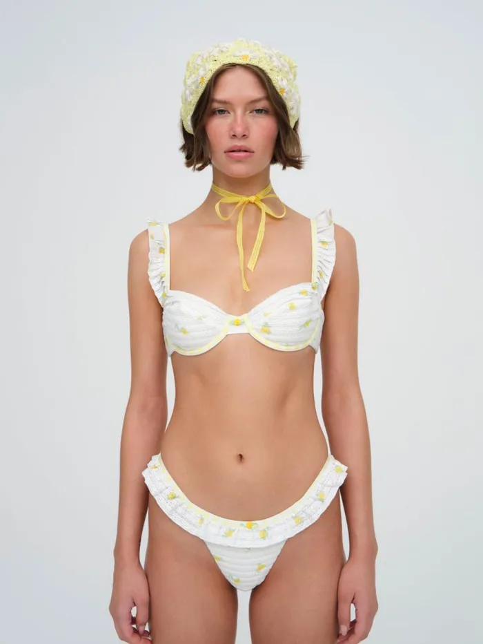 For Love and Lemons Swim Lilia Ruffle Bikini Bottom White 8211 Women For Love and Lemons Swim Lilia Ruffle Bikini Bottom White 8211 Women