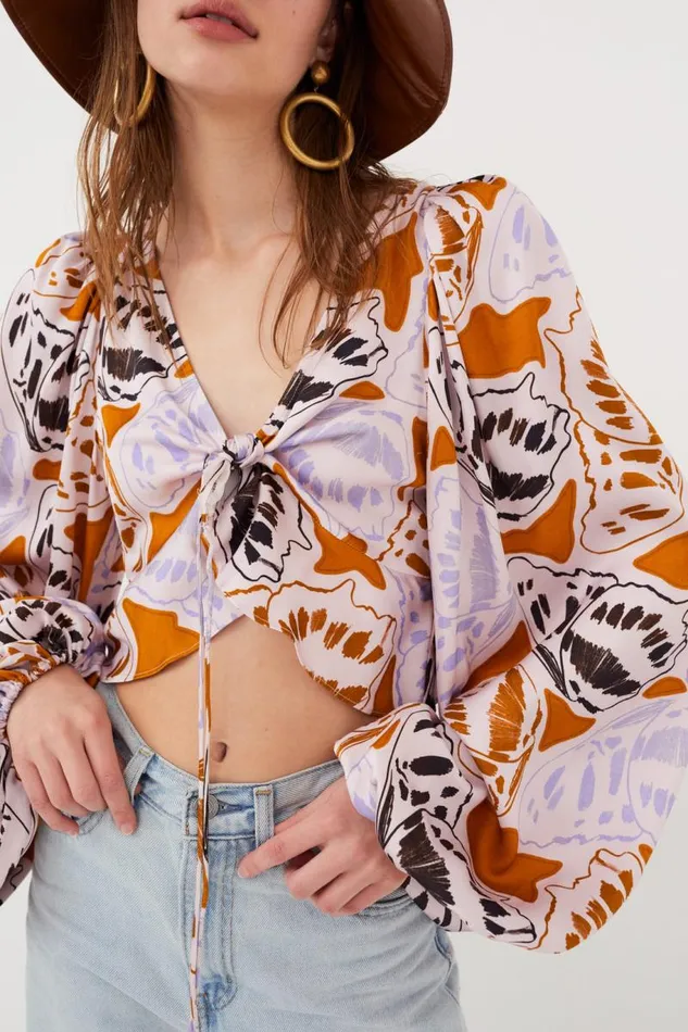 For Love and Lemons Tops Esmeralda Crop Top Orange 8211 Women For Love and Lemons Tops Esmeralda Crop Top Orange 8211 Women
