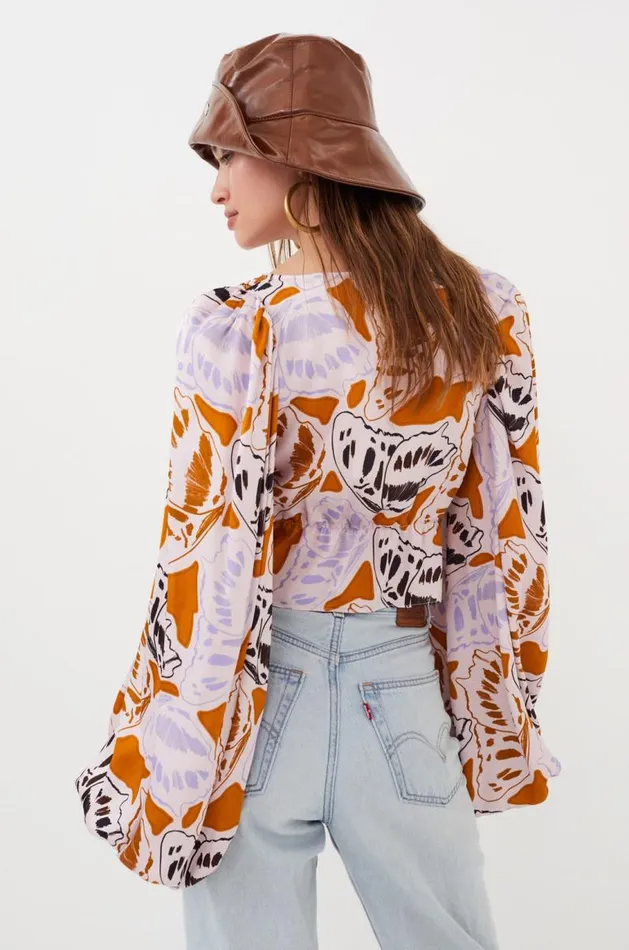 For Love and Lemons Tops Esmeralda Crop Top Orange 8211 Women For Love and Lemons Tops Esmeralda Crop Top Orange 8211 Women