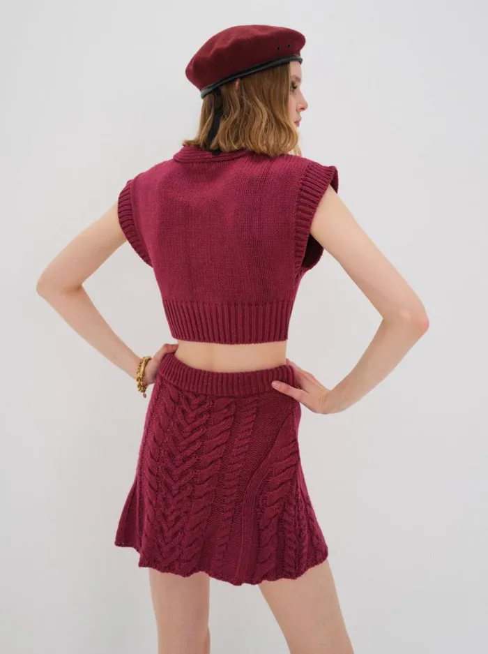 For Love and Lemons Tops Layton Cropped Vest Red 8211 Women For Love and Lemons Tops Layton Cropped Vest Red 8211 Women