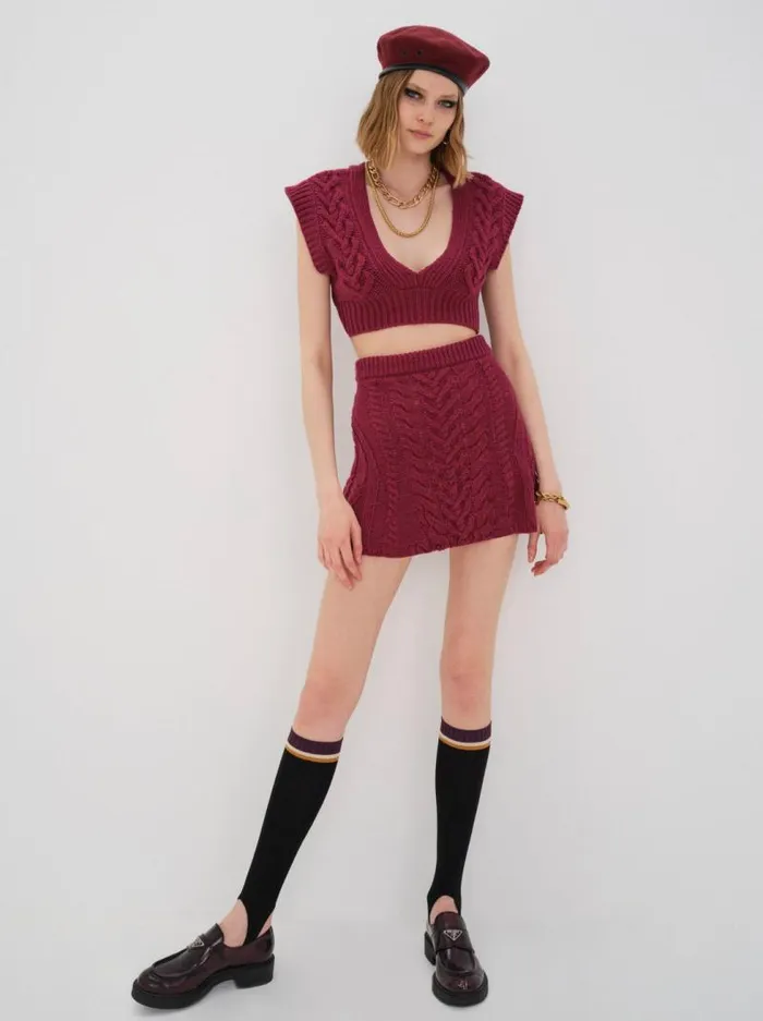 For Love and Lemons Tops Layton Cropped Vest Red 8211 Women For Love and Lemons Tops Layton Cropped Vest Red 8211 Women