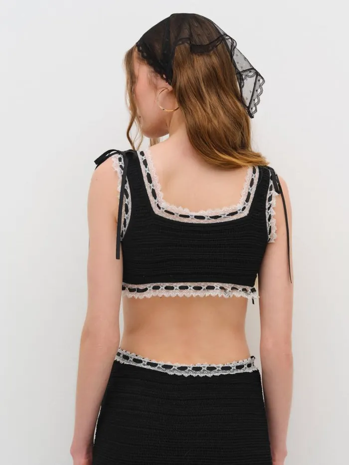 For Love and Lemons Tops Mayfair Crochet Crop Top Black 8211 Women For Love and Lemons Tops Mayfair Crochet Crop Top Black 8211 Women
