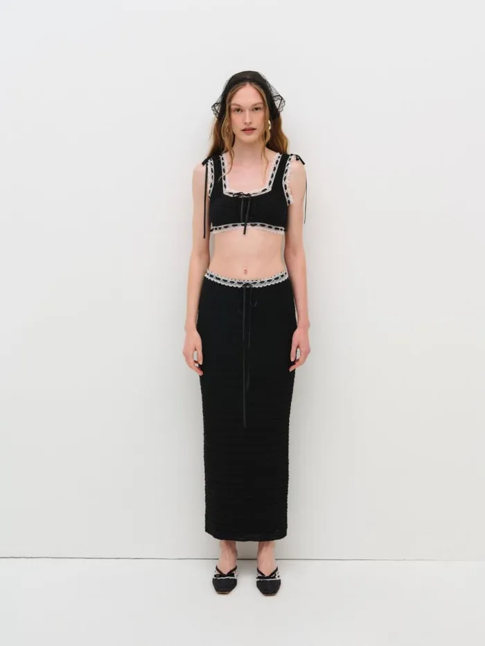 For Love and Lemons Tops Mayfair Crochet Crop Top Black 8211 Women For Love and Lemons Tops Mayfair Crochet Crop Top Black 8211 Women