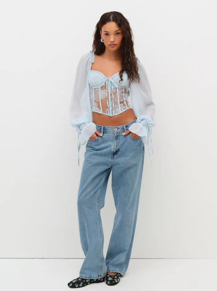 For Love and Lemons Tops Sade Top Light Blue 8211 Women