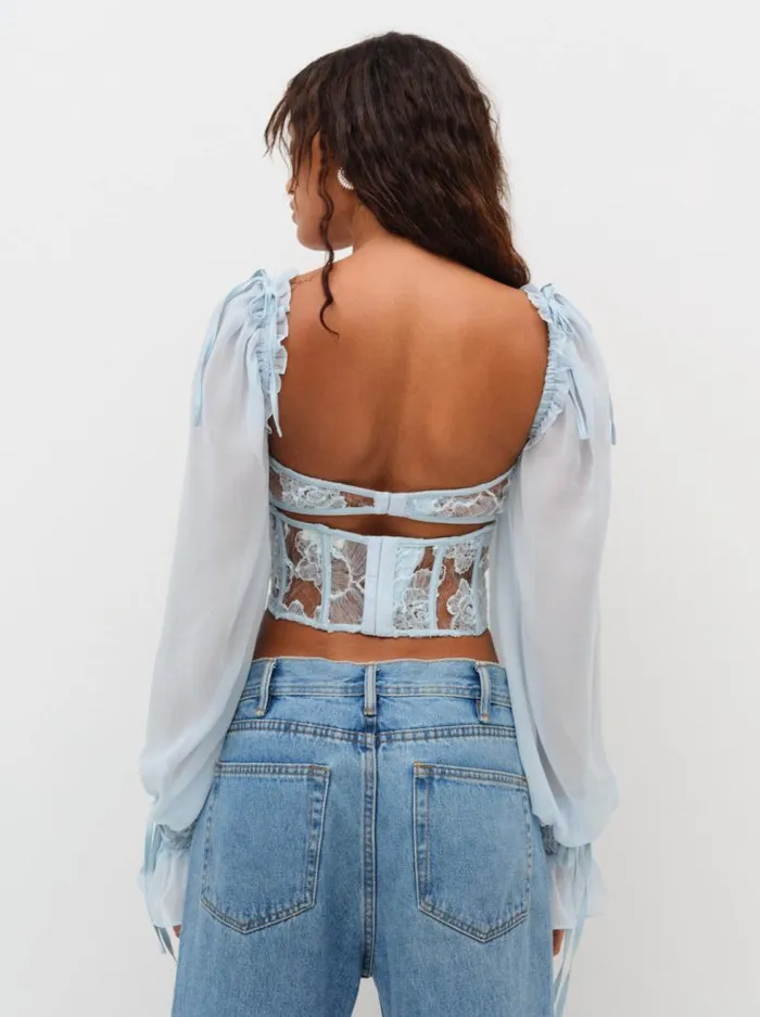For Love and Lemons Tops Sade Top Light Blue 8211 Women