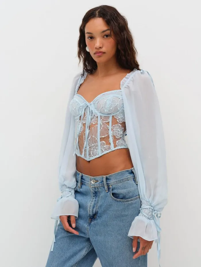 For Love and Lemons Tops Sade Top Light Blue 8211 Women