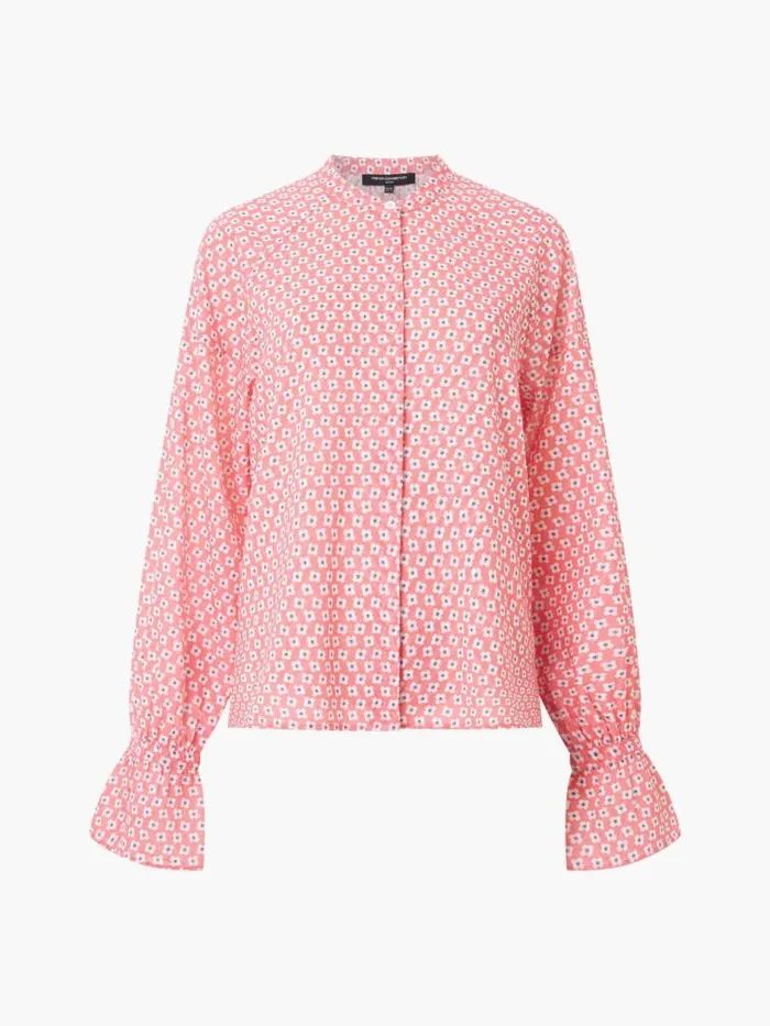French Connection Abilene Fil Coupe Shirt Raspberry Pink Women Tops