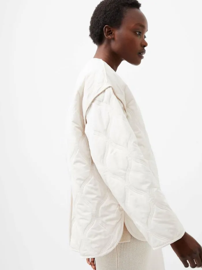 French Connection Aris Quilted Jacket Classic Cream Women Coats and Jackets