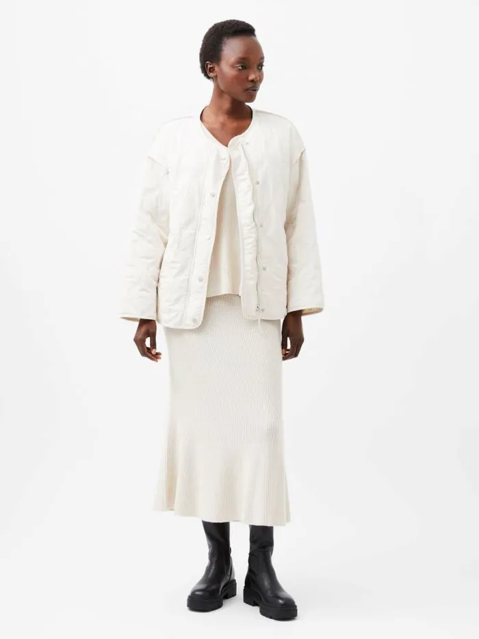 French Connection Aris Quilted Jacket Classic Cream Women Coats and Jackets
