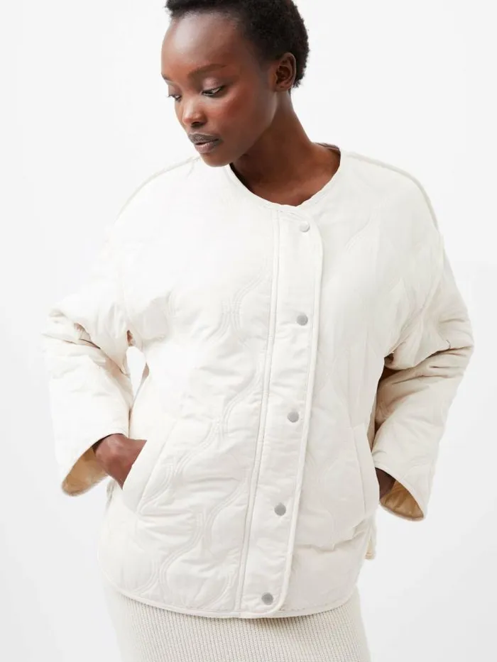 French Connection Aris Quilted Jacket Classic Cream Women Coats and Jackets