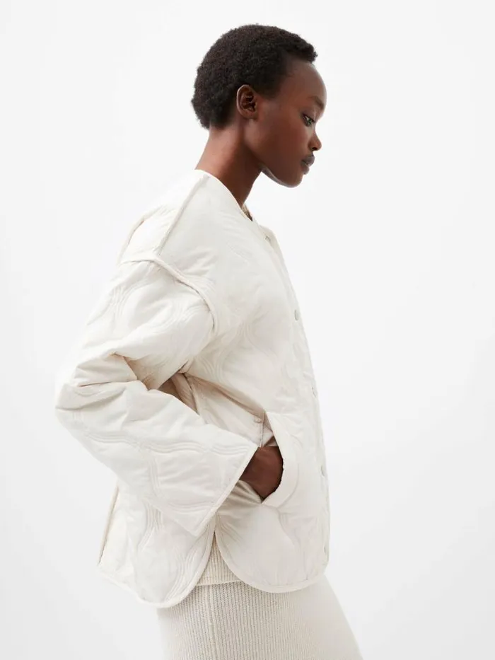 French Connection Aris Quilted Jacket Classic Cream Women Coats and Jackets