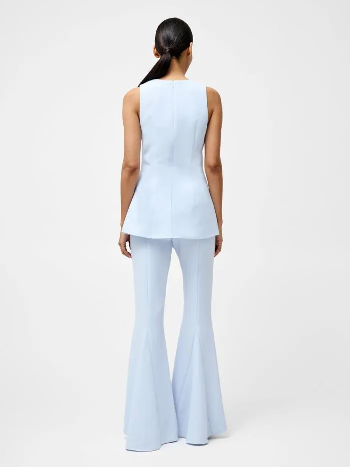 French Connection Arlette Sleeveless V Neck Top Powder Blue Women Tops
