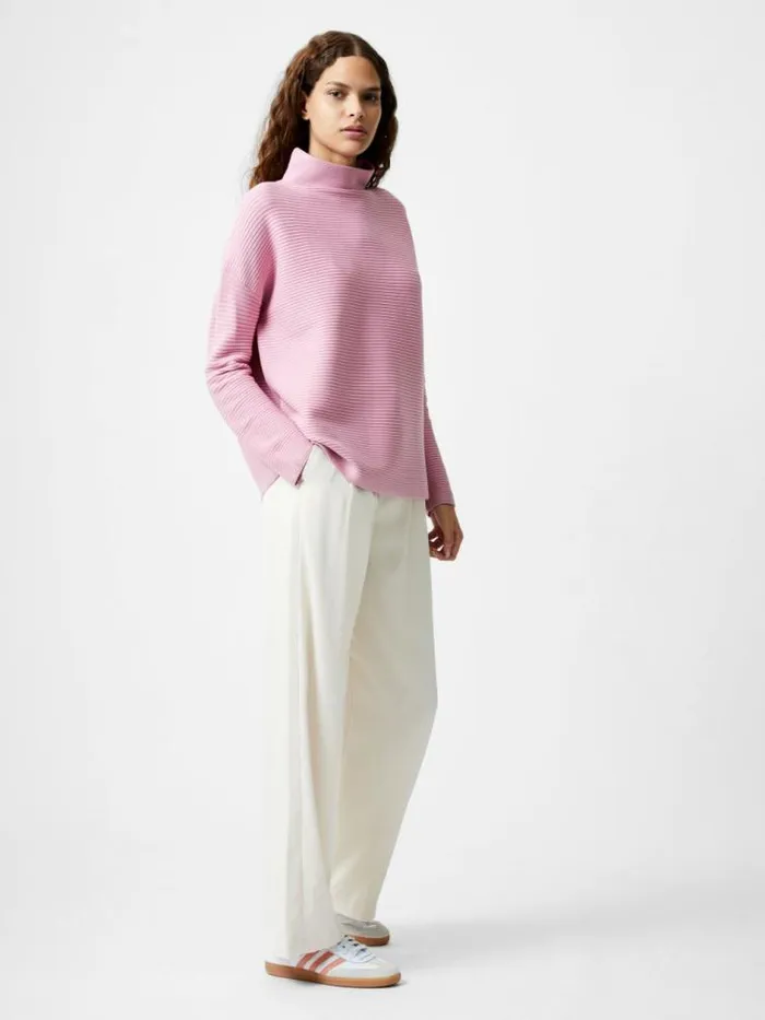 French Connection Babysoft Rib Mock Neck Jumper Foxglove Women Jumpers and Cardigans