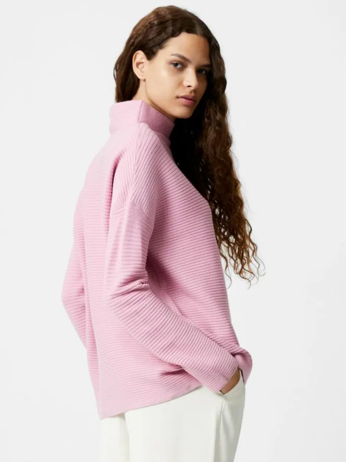 French Connection Babysoft Rib Mock Neck Jumper Foxglove Women Jumpers and Cardigans