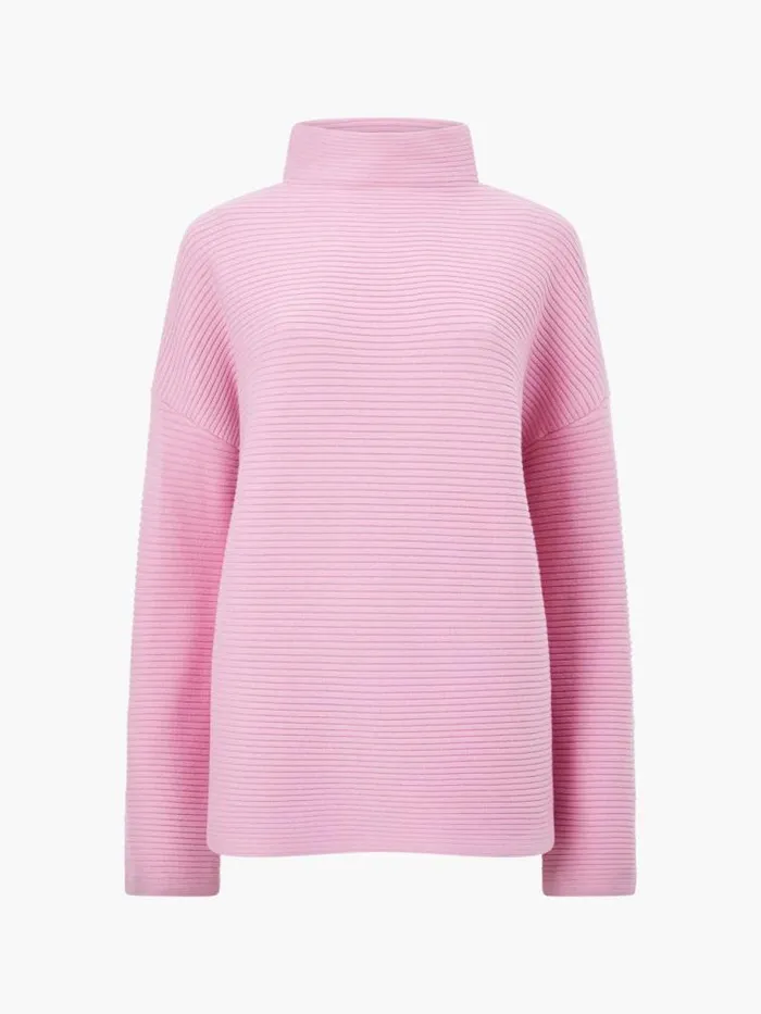 French Connection Babysoft Rib Mock Neck Jumper Foxglove Women Jumpers and Cardigans