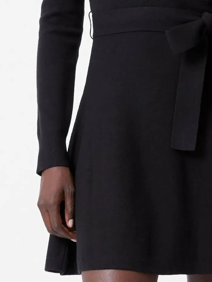 French Connection Babysoft Wrap Mini Dress Black Women Dresses