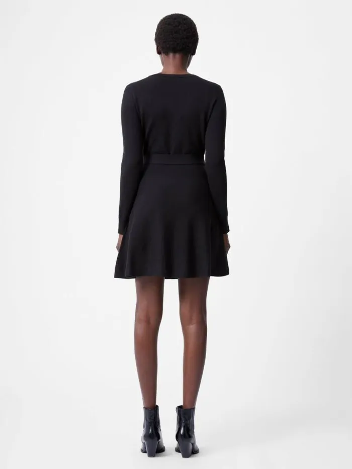French Connection Babysoft Wrap Mini Dress Black Women Dresses