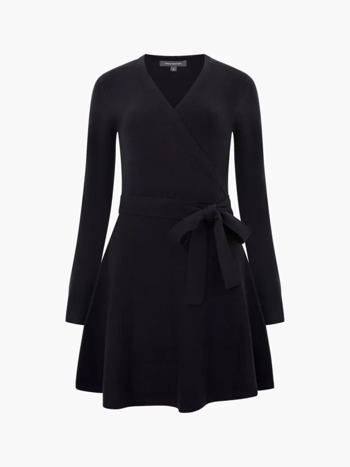French Connection Babysoft Wrap Mini Dress Black Women Dresses