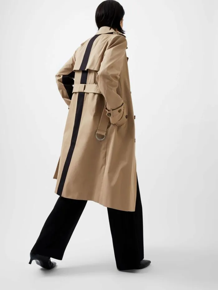 French Connection Coco Twill Trench Coat Autumn Camel Women Coats and Jackets