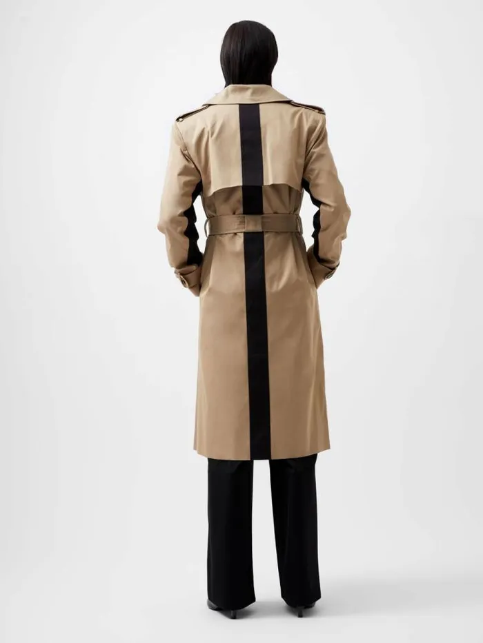 French Connection Coco Twill Trench Coat Autumn Camel Women Coats and Jackets