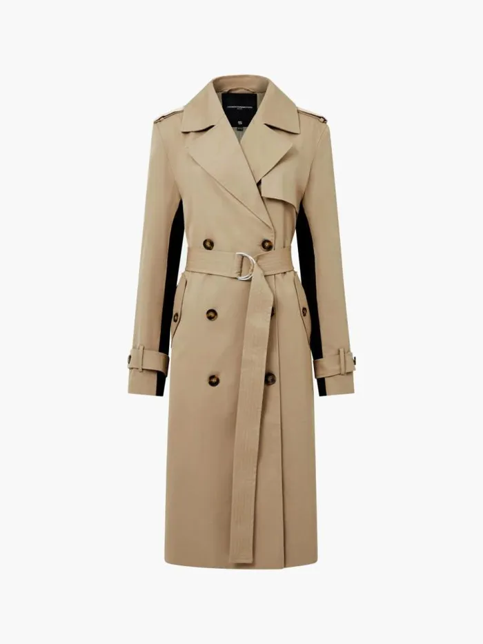 French Connection Coco Twill Trench Coat Autumn Camel Women Coats and Jackets