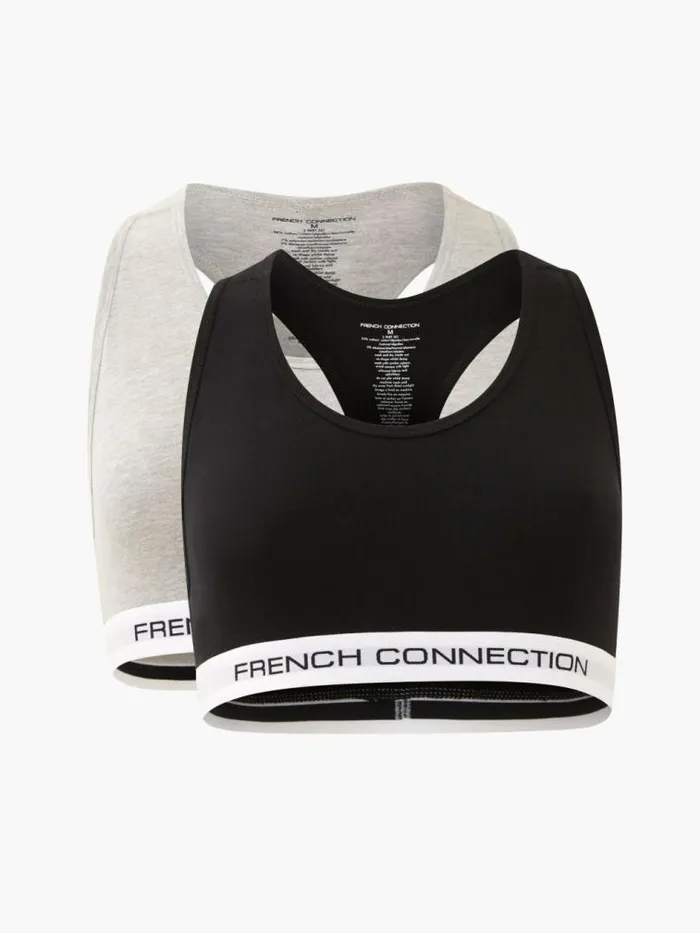 French Connection Connection 2 Pack Crop Top Blackgrey Women Underwear and Socks French Connection Connection 2 Pack Crop Top Blackgrey Women Underwear and Socks