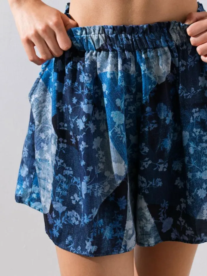 French Connection Denim Beach Shorts Blue Women Swimwear