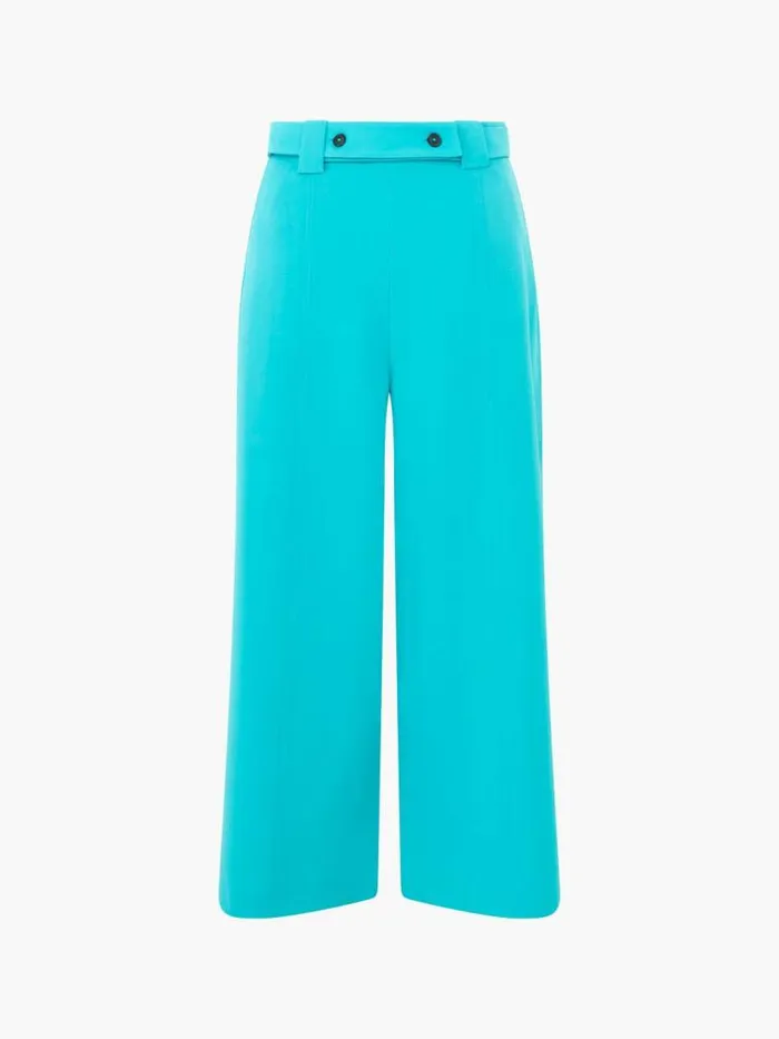 French Connection Echo Crepe Culotte Trousers Jaded Teal Women Trousers