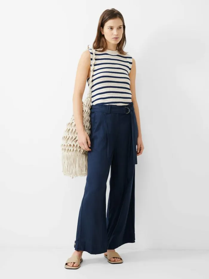 French Connection Elkie Twill Trousers Marine Women Trousers