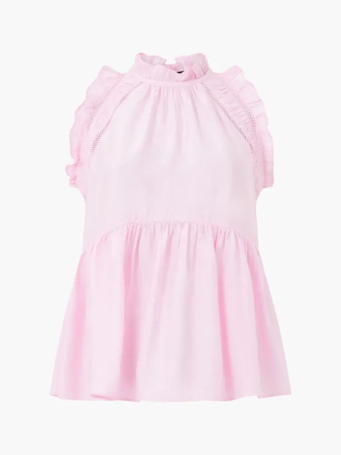 French Connection Emily Frill Top Strawberry Shake Women Tops
