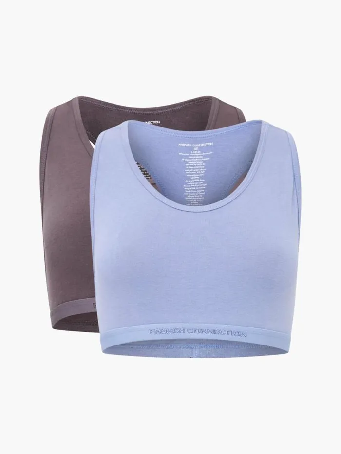 French Connection Fc 2 Pack Crop Top Tonal Blue Tempestgrey Excalibor Women Underwear and Socks French Connection Fc 2 Pack Crop Top Tonal Blue Tempestgrey Excalibor Women Underwear and Socks