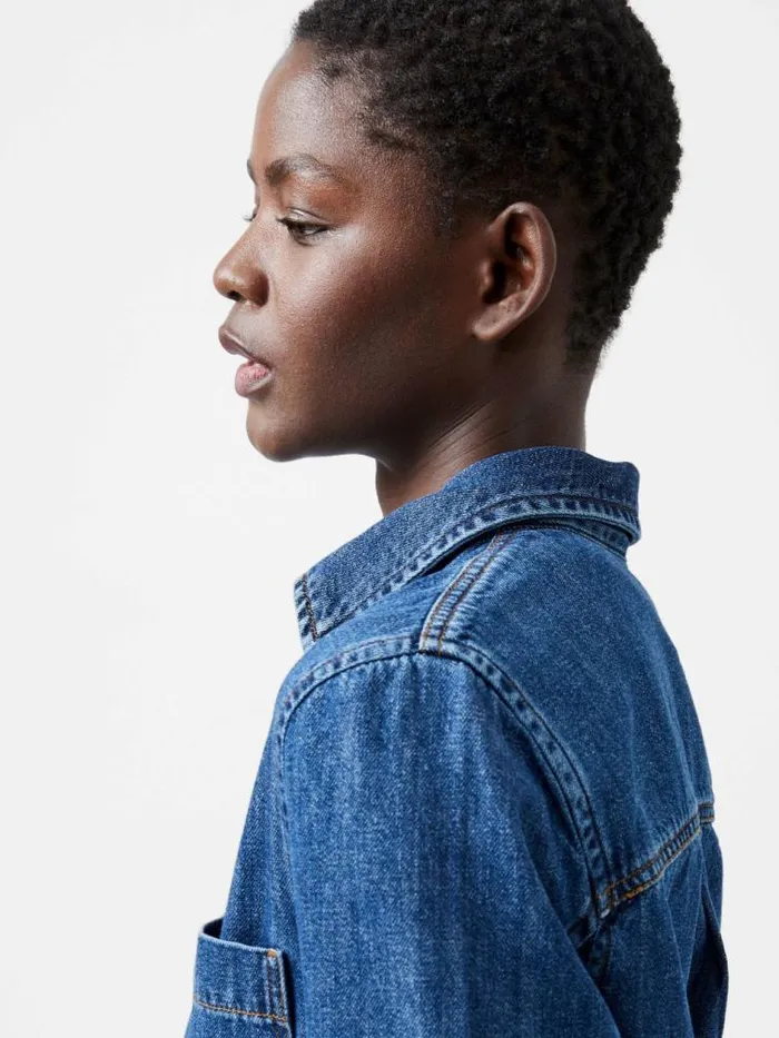 French Connection Finley Denim Long Sleeve Shirt Vintage Women Tops